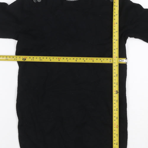 Gap Women’s Black S Italian Merino Wool Crew Neck Button Pullover Jumper
