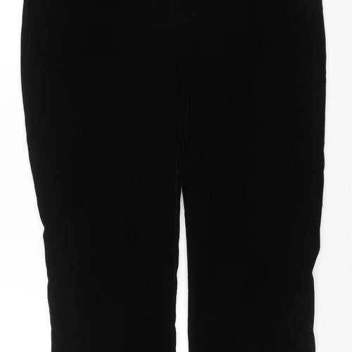 Anthology Women’s Black UK 16 Velour Bootcut Trousers Pockets