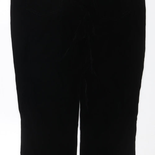 Anthology Women’s Black UK 16 Velour Bootcut Trousers Pockets