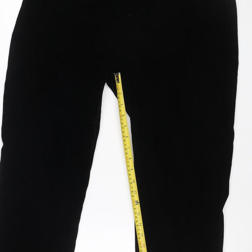 Anthology Women’s Black UK 16 Velour Bootcut Trousers Pockets