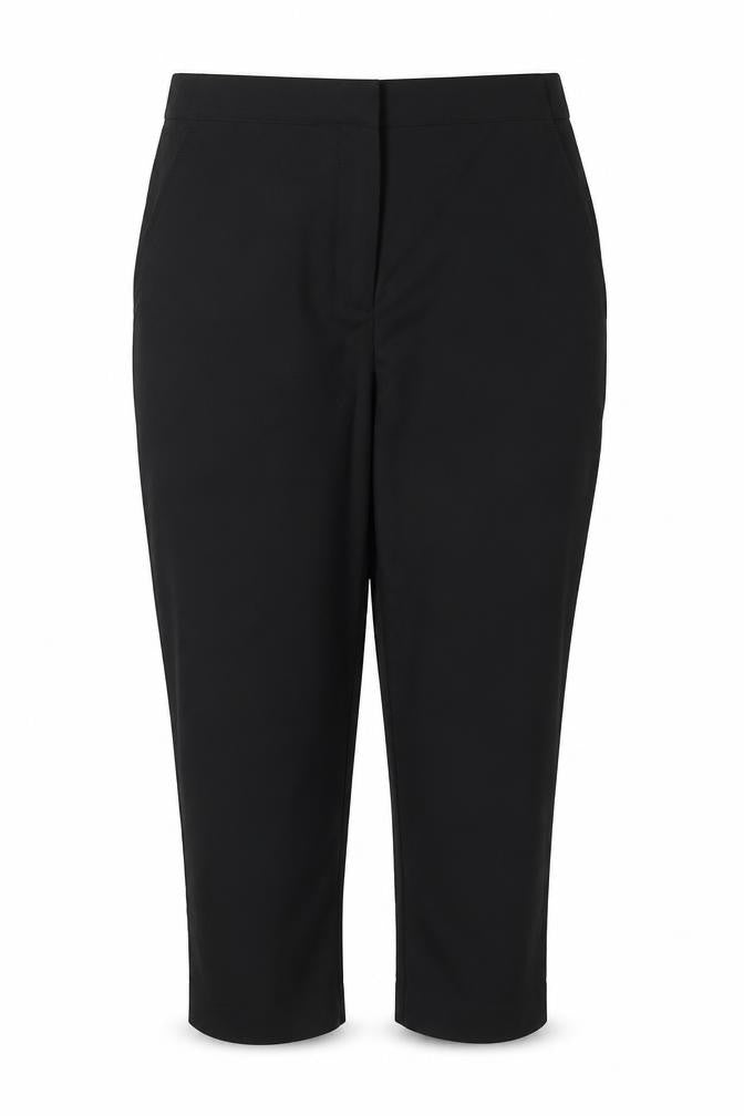 Front view of Marks & Spencer Collection Women’s Black, size UK 14, Stretch Straight Work Trousers