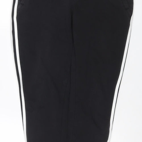 Adidas Women’s Black UK 12-14 M Jogger Track Pants Striped Fleece