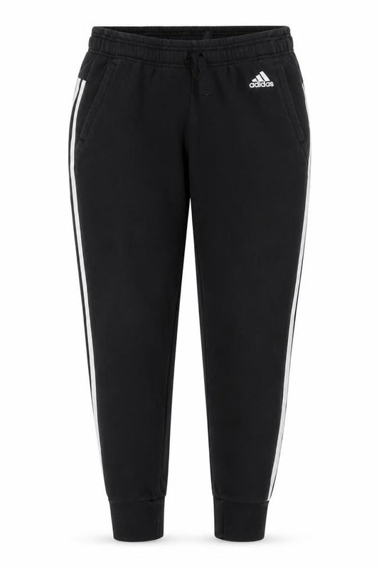 Adidas Women’s Black UK 12-14 M Jogger Track Pants Striped Fleece