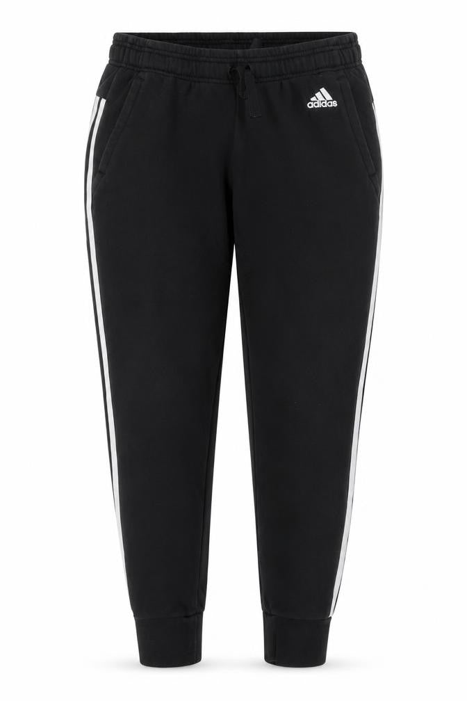 Adidas Women’s Black UK 12-14 M Jogger Track Pants Striped Fleece