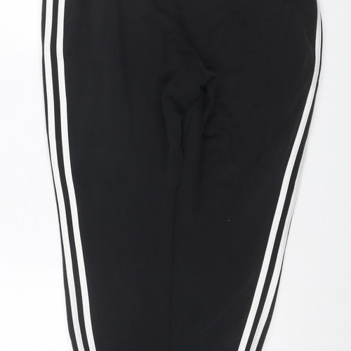 Adidas Women’s Black UK 12-14 M Jogger Track Pants Striped Fleece