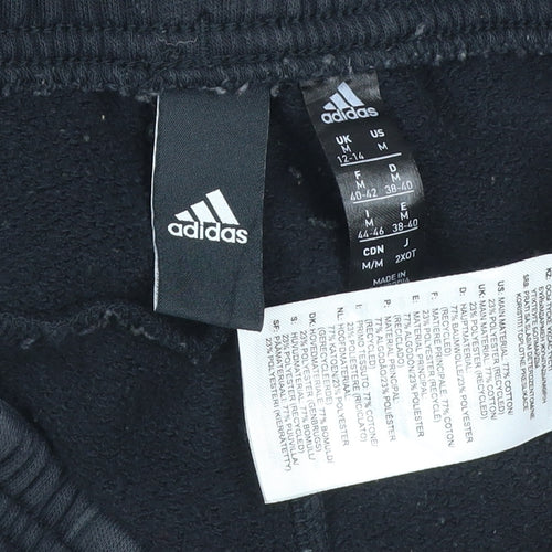Adidas Women’s Black UK 12-14 M Jogger Track Pants Striped Fleece