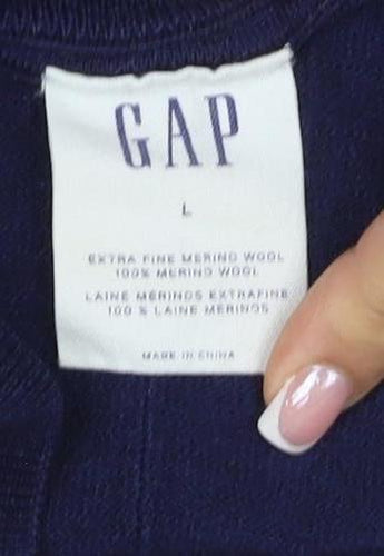 Gap Women’s Navy Blue Merino Wool Crew Neck Pullover Jumper Size L