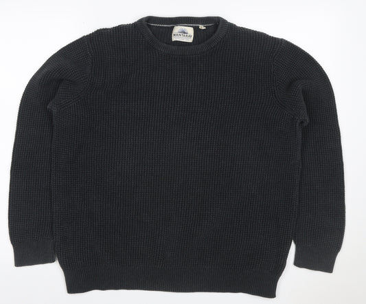 Mantaray Men’s Black XL Cotton Crew Neck Knit Pullover Jumper