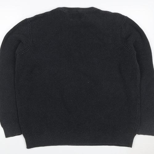 Mantaray Men’s Black XL Cotton Crew Neck Knit Pullover Jumper