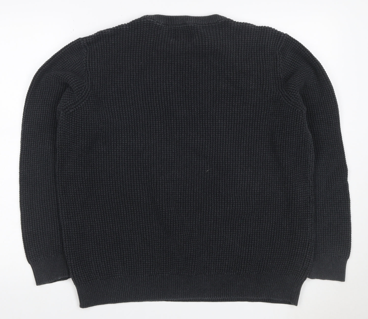Mantaray Men’s Black XL Cotton Crew Neck Knit Pullover Jumper