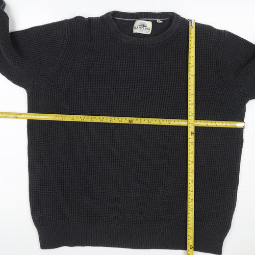 Mantaray Men’s Black XL Cotton Crew Neck Knit Pullover Jumper