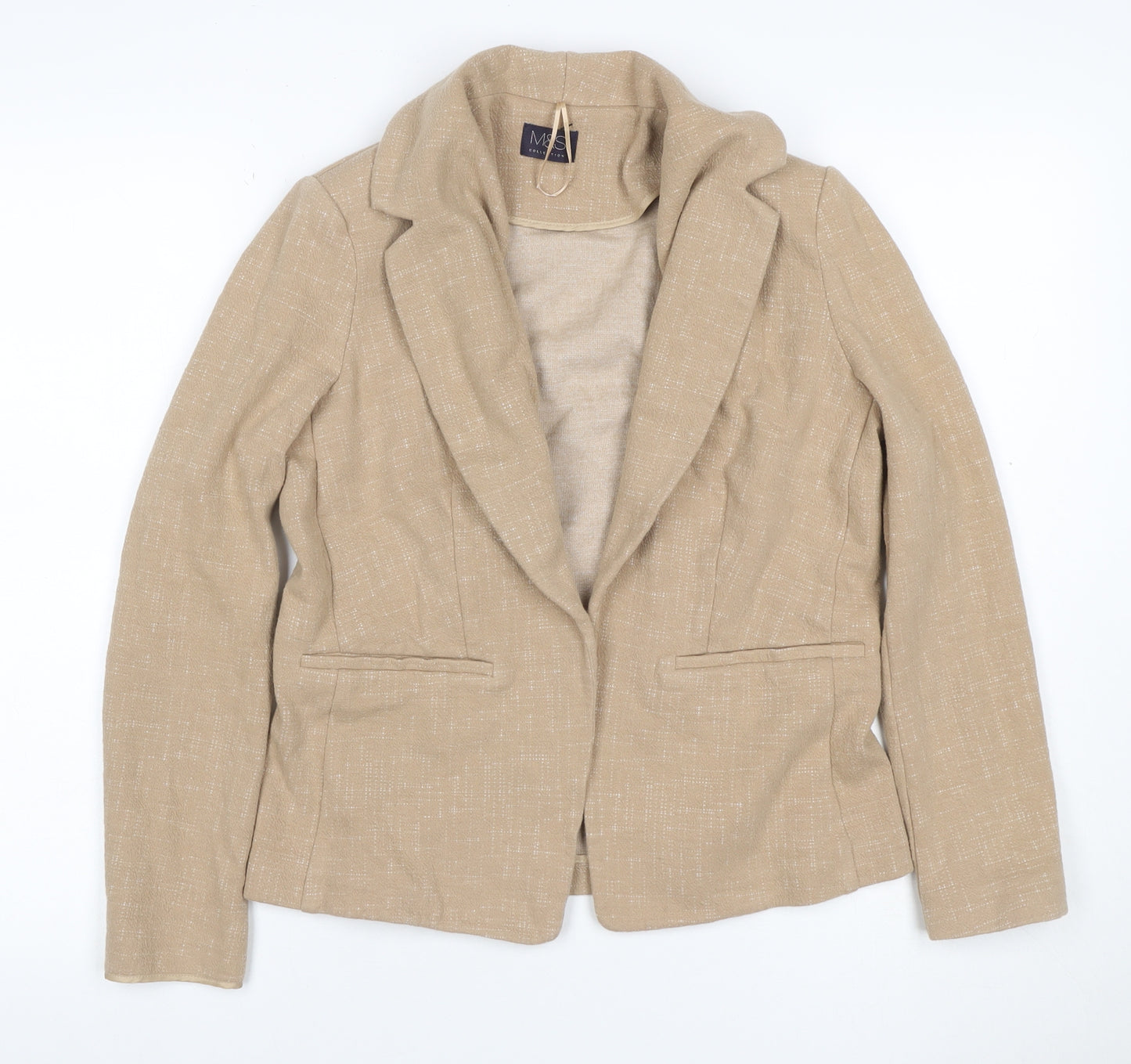 Marks and Spencer Women’s Beige UK 12 Stretch Cotton Blend Blazer