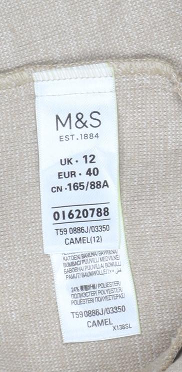 Marks and Spencer Women’s Beige UK 12 Stretch Cotton Blend Blazer