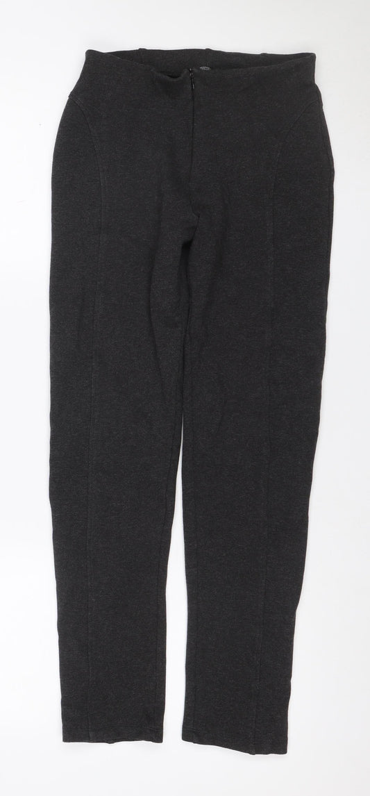 Marks & Spencer Women's Black UK 8 Long Stretch Slim Trousers