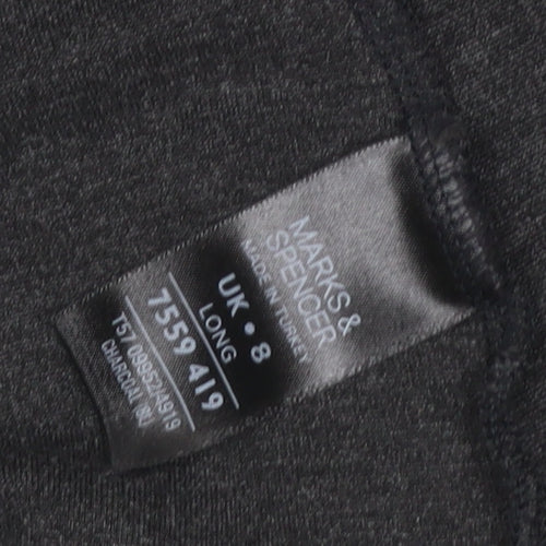 Marks & Spencer Women's Black UK 8 Long Stretch Slim Trousers