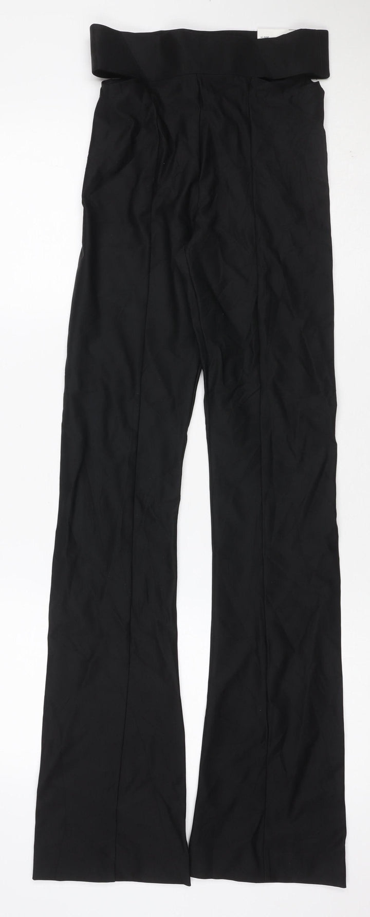 Zara Women Black XS Flared Stretch Trousers Smart Workwear