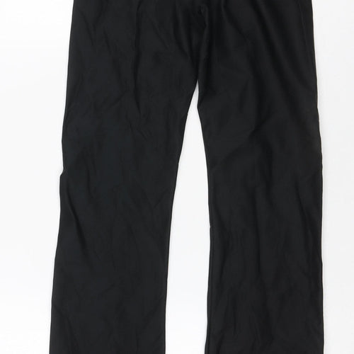Zara Women Black XS Flared Stretch Trousers Smart Workwear