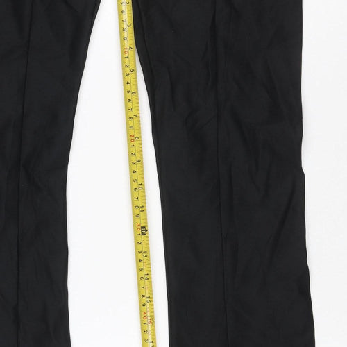 Zara Women Black XS Flared Stretch Trousers Smart Workwear