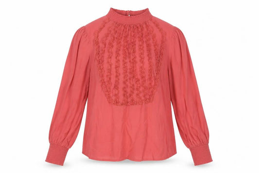Monsoon Women’s Pink Ruffle Chiffon Blouse Size 14 Long Sleeve