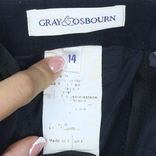 Gray & Osbourn Women Black UK 14 Pencil Knee Length Stretch Skirt
