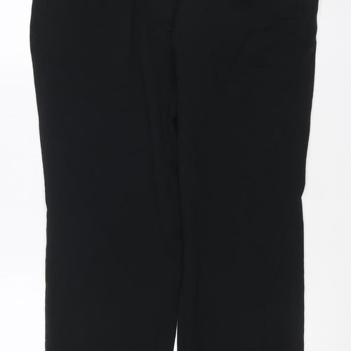 M&S Women Black Size 16 Straight Tailored Stretch Trousers
