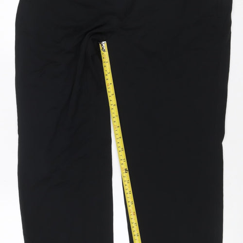 M&S Women Black Size 16 Straight Tailored Stretch Trousers