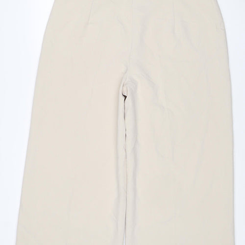 Zara Women Beige XXL UK 18 Wide-Leg Tailored Stretch Trousers