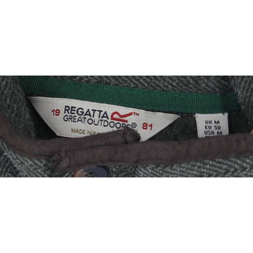 Regatta Men Green M Herringbone Henley Button Fleece Sweatshirt