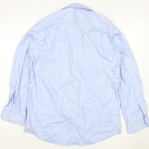 John Lewis Men Blue 16 Tailored Fit Cotton Long Sleeve Shirt