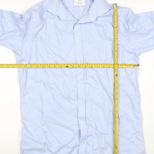 John Lewis Men Blue 16 Tailored Fit Cotton Long Sleeve Shirt