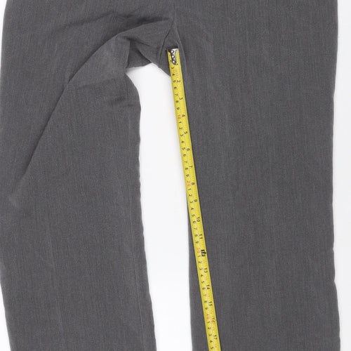 Bassini Women Grey UK 12 Wide Leg Dress Trousers Elastic Waist