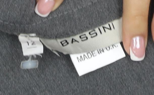 Bassini Women Grey UK 12 Wide Leg Dress Trousers Elastic Waist