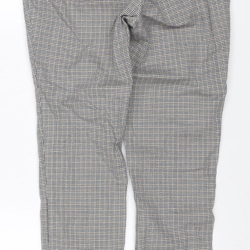 Topman Men’s Grey Check Stretch Skinny Trousers W32 L30