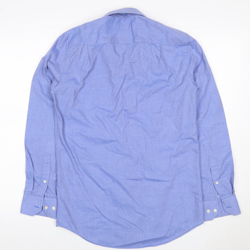Next Men's Blue 14.5 Regular Fit Long Sleeve Cotton Button-Up Shirt