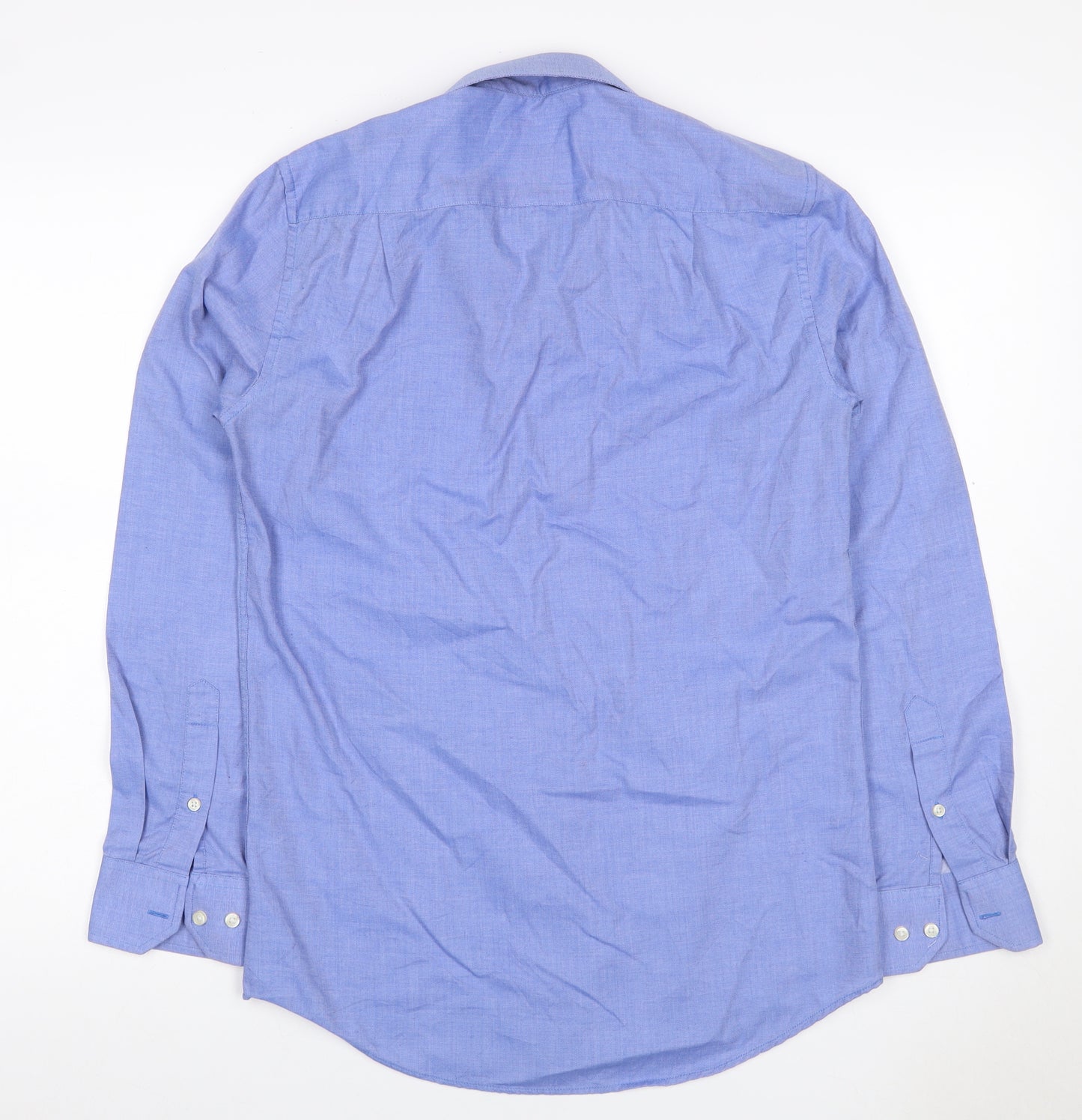 Next Men's Blue 14.5 Regular Fit Long Sleeve Cotton Button-Up Shirt