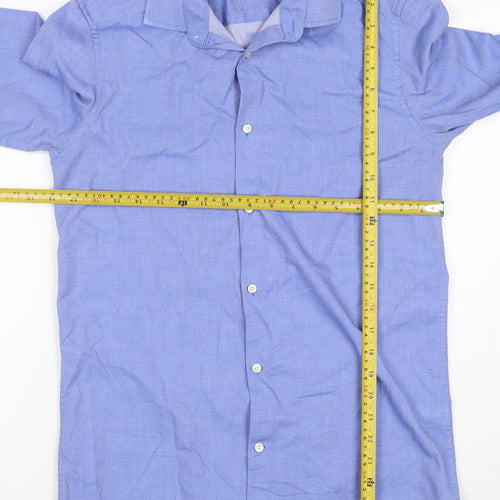 Next Men's Blue 14.5 Regular Fit Long Sleeve Cotton Button-Up Shirt