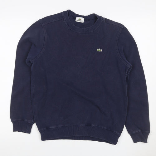 Lacoste Men’s Blue M Crew Neck Logo Pullover Sweatshirt