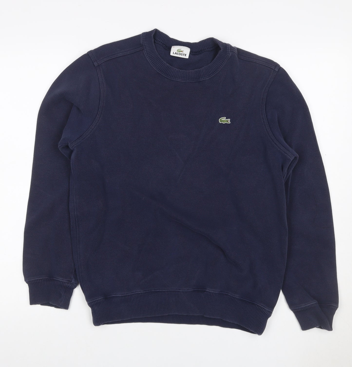 Lacoste Men’s Blue M Crew Neck Logo Pullover Sweatshirt