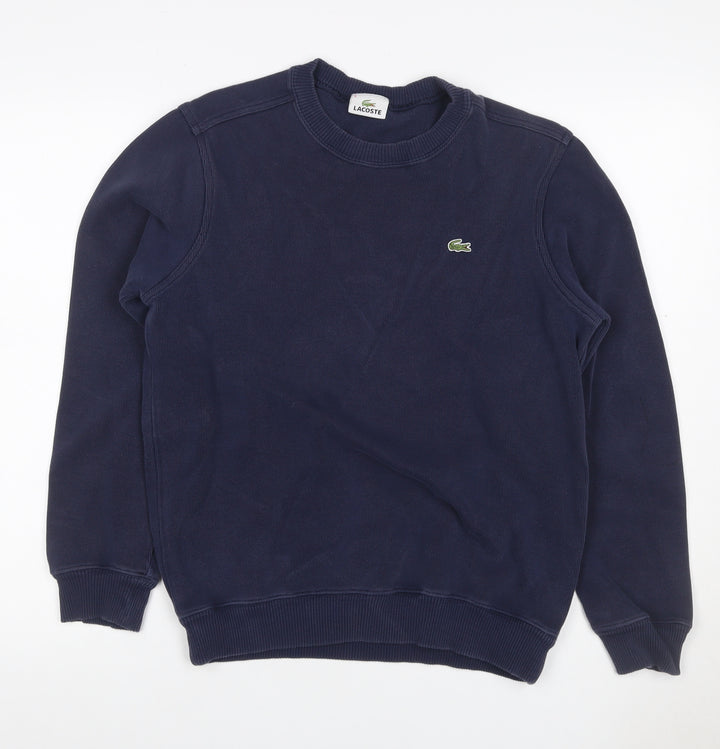 Lacoste Men’s Blue M Crew Neck Logo Pullover Sweatshirt