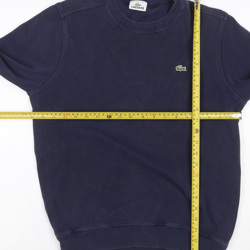 Lacoste Men’s Blue M Crew Neck Logo Pullover Sweatshirt
