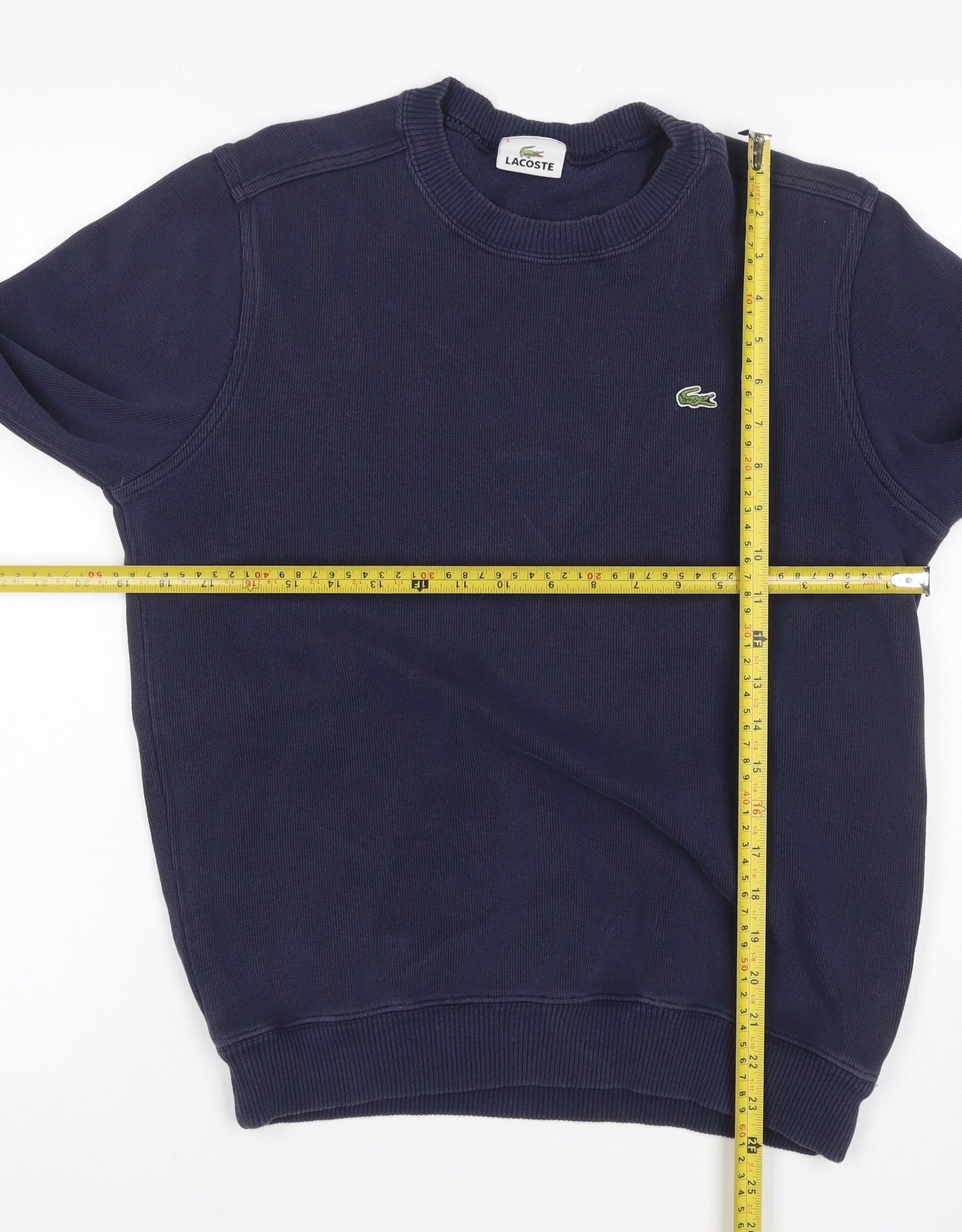 Lacoste Men’s Blue M Crew Neck Logo Pullover Sweatshirt