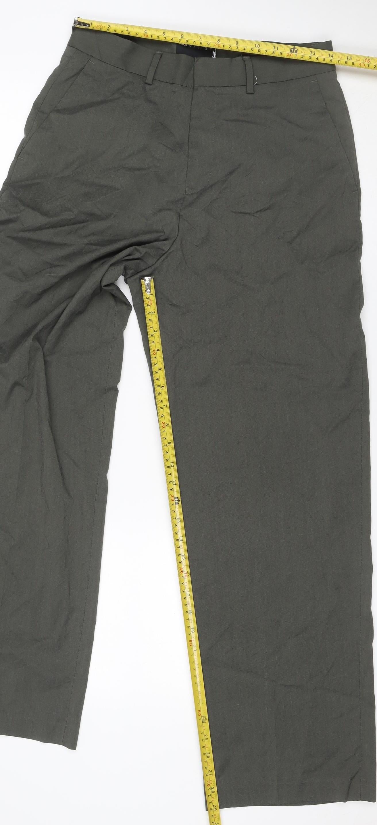 ASOS Men’s Green 30L Slim Flat Front Formal Trousers