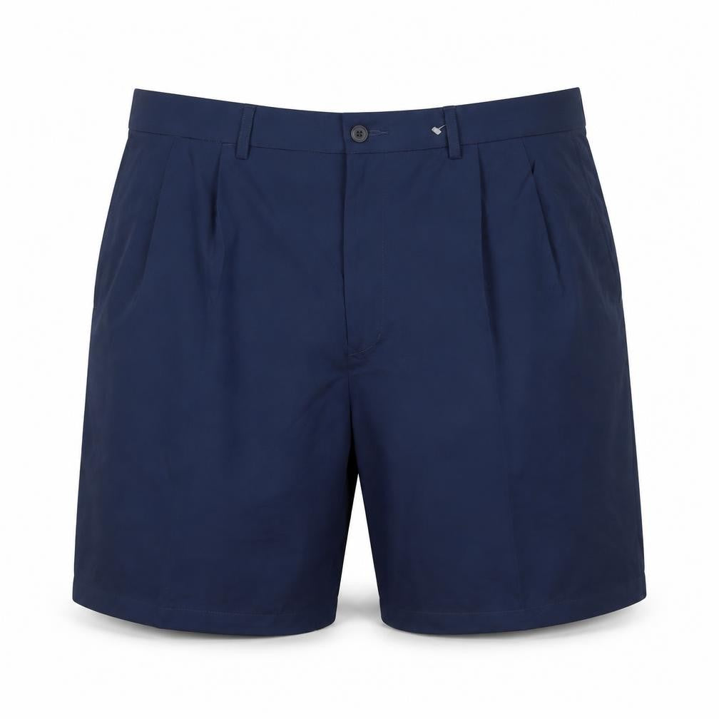 Front view of Roundtree & Yorke Men’s Blue Performance Stretch Shorts 40in