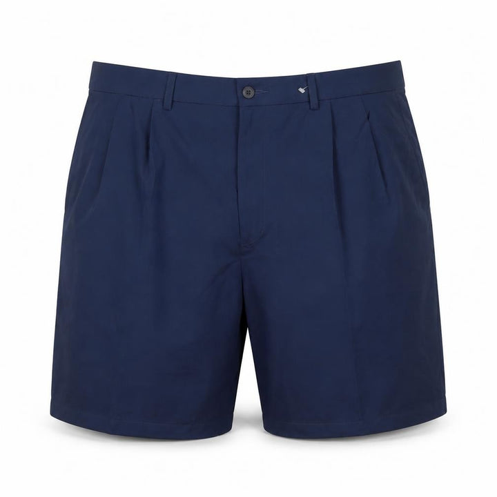 Front view of Roundtree & Yorke Men’s Blue Performance Stretch Shorts 40in