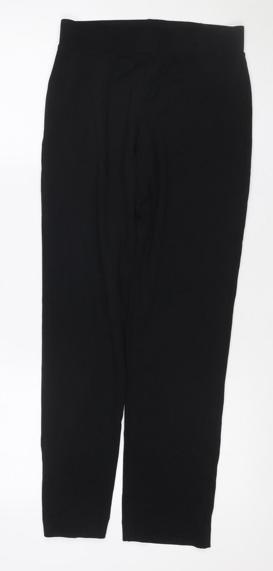 Marks & Spencer Women Black UK 8 Regular Stretch Slim Trousers