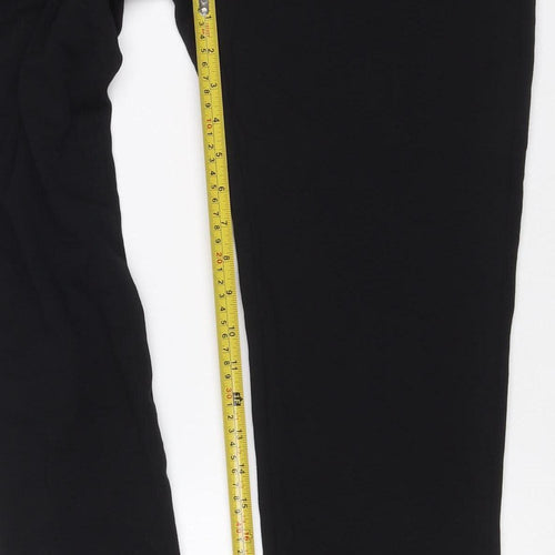 Marks & Spencer Women Black UK 8 Regular Stretch Slim Trousers