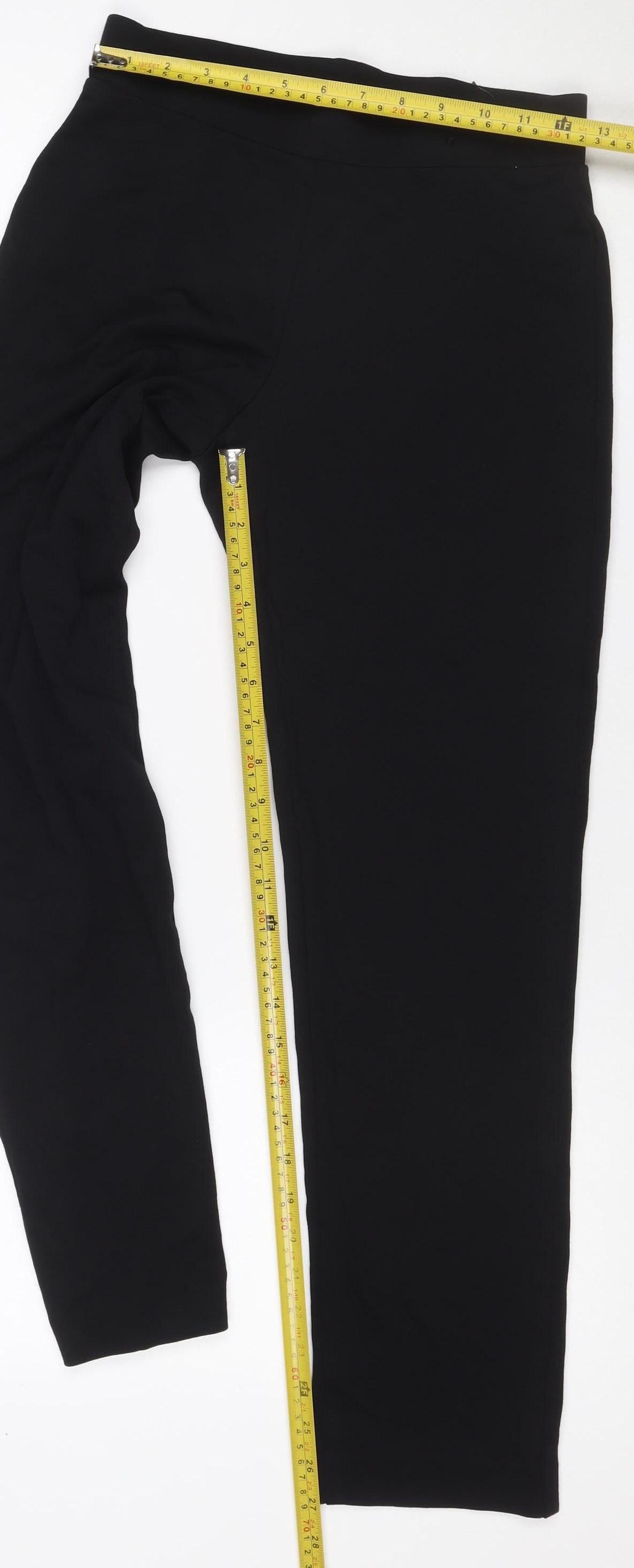 Marks & Spencer Women Black UK 8 Regular Stretch Slim Trousers