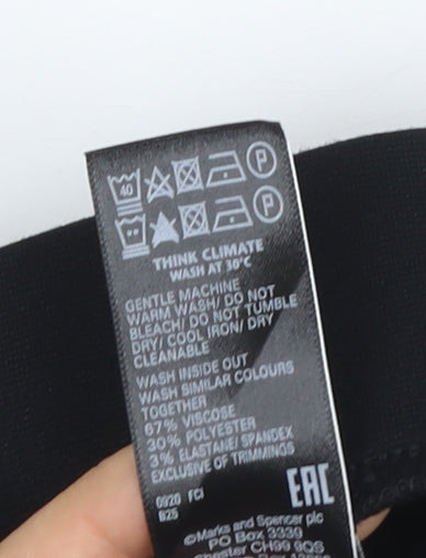 Marks & Spencer Women Black UK 8 Regular Stretch Slim Trousers