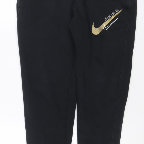 Nike Men’s Black S Jogger Sweatpants Gold Just Do It Drawstring