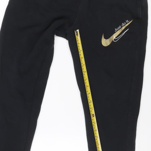 Nike Men’s Black S Jogger Sweatpants Gold Just Do It Drawstring